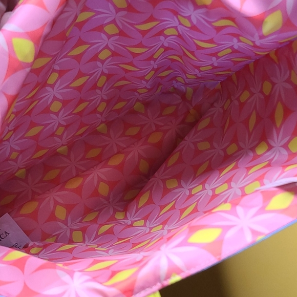 NWT CLINIQUE REVERSIBLE BLUE BAG AND POUCH SET - Picture 6 of 7